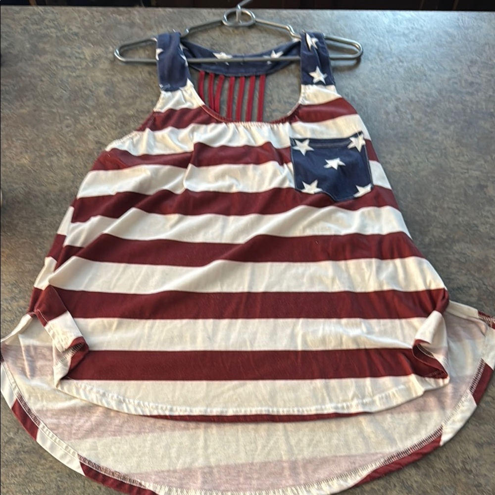 Patriotic Striped Adult Tank Top